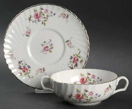 Fragrance Flat Cream Soup Bowl & Saucer Set