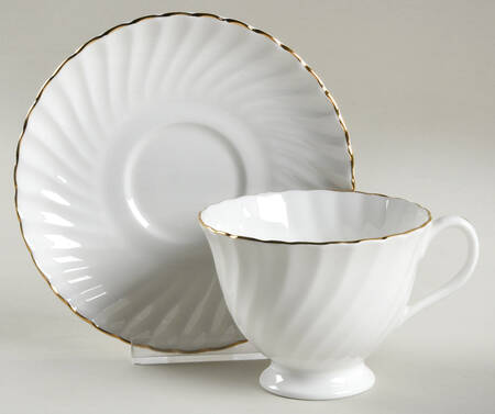 Golden Elegance Footed Cup & Saucer Set