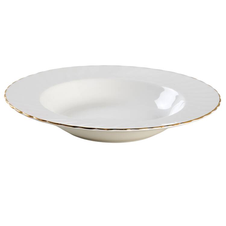 Golden Elegance Rim Soup Bowl