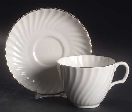 Golden Elegance Flat Cup & Saucer Set