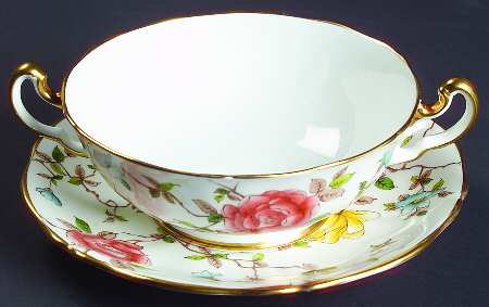 Johanna Footed Cream Soup Bowl & Saucer Set