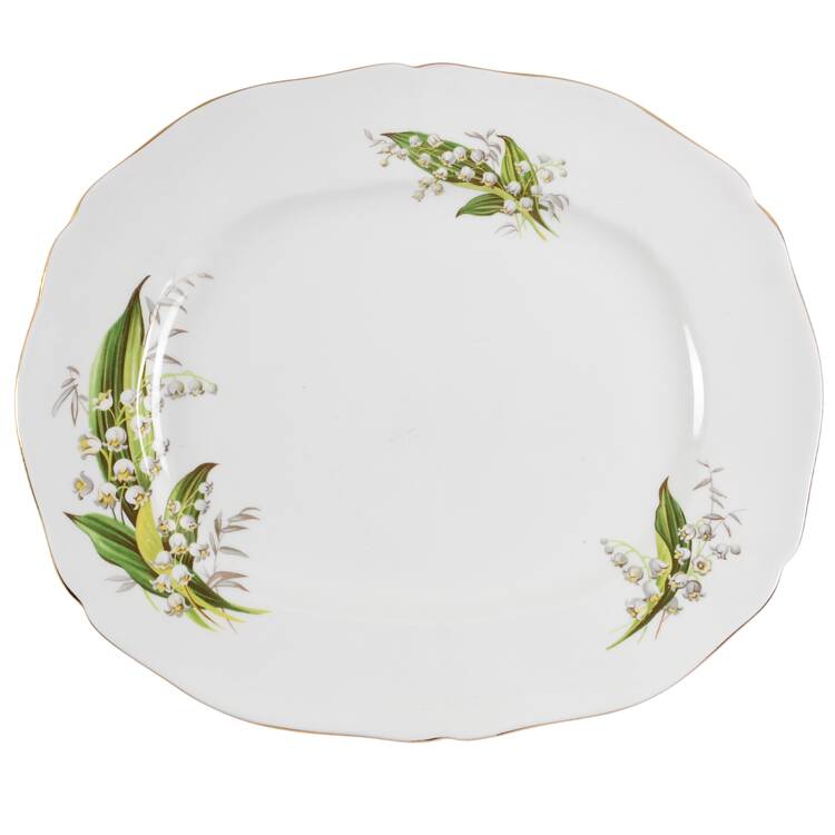 Lily of The Valley 14" Oval Serving Platter