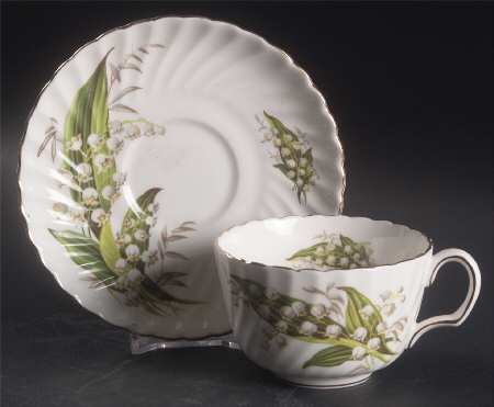 Lily of The Valley Flat Cup & Saucer Set
