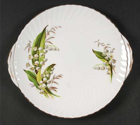 Lily of The Valley Handled Cake Plate