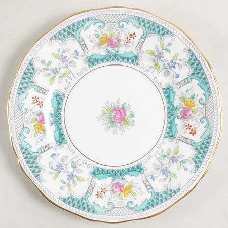 Lowestoft Aqua Green Bread & Butter Plate
