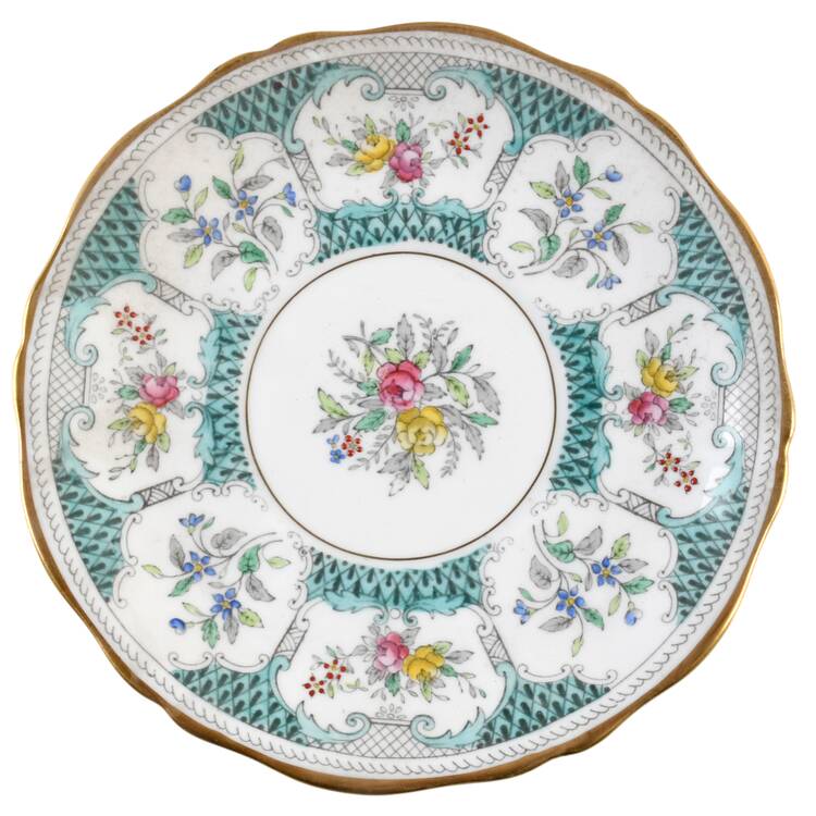 Lowestoft Aqua Green Saucer for Cream Soup Bowl
