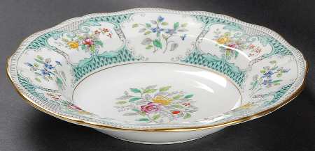 Lowestoft Aqua Green Rim Soup Bowl