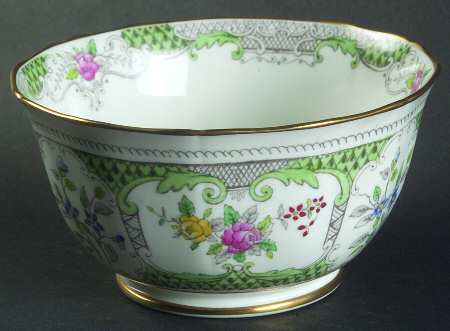 Lowestoft Light Green Cranberry Bowl
