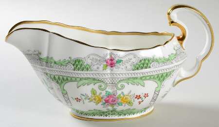 Lowestoft Light Green Gravy Boat