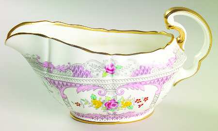 Lowestoft Pink Gravy Boat