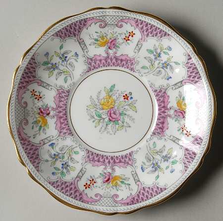 Lowestoft Pink Saucer for Cream Soup Bowl