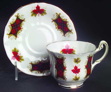Maple Leaf Tartan Footed Cup & Saucer Set