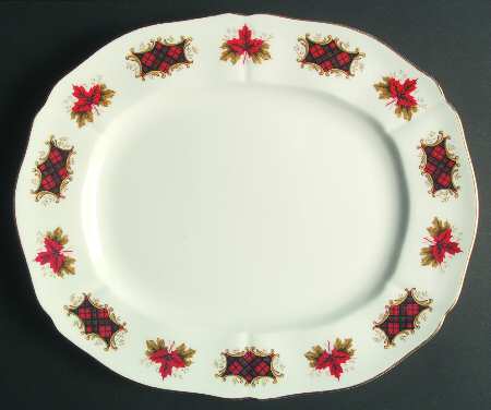 Maple Leaf Tartan 13" Oval Serving Platter