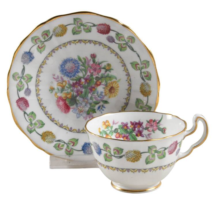 Meadowsweet Footed Demitasse Cup & Saucer Set