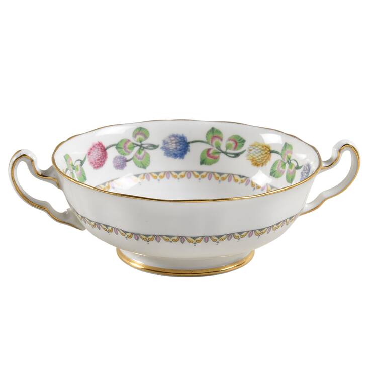 Meadowsweet Footed Cream Soup Bowl