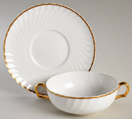 Princess Footed Cream Soup Bowl & Saucer Set