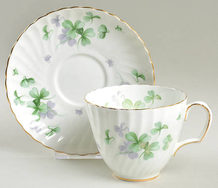 Shamrock Flat Cup & Saucer Set