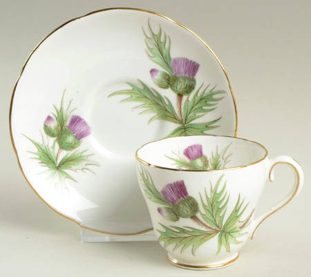 Thistle (Scalloped) Footed Demitasse Cup & Saucer Set