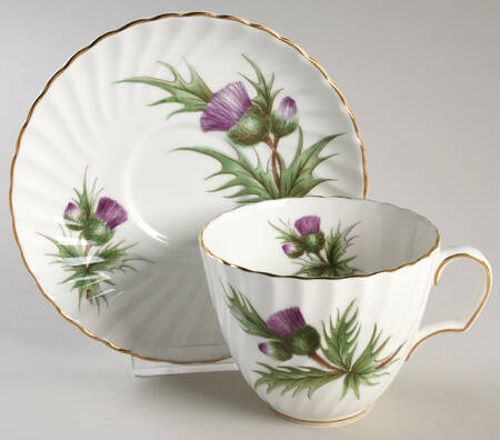Thistle (Scalloped) Flat Cup & Saucer Set