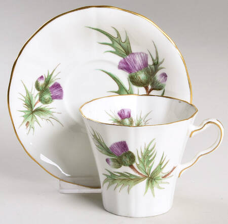 Thistle (Scalloped) Flat Cup & Saucer Set
