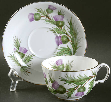 Thistle (Scalloped) Flat Cup & Saucer Set