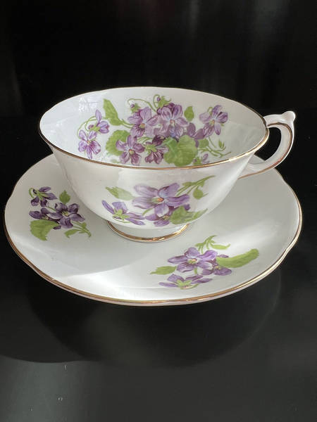 Violet Footed Cup & Saucer Set