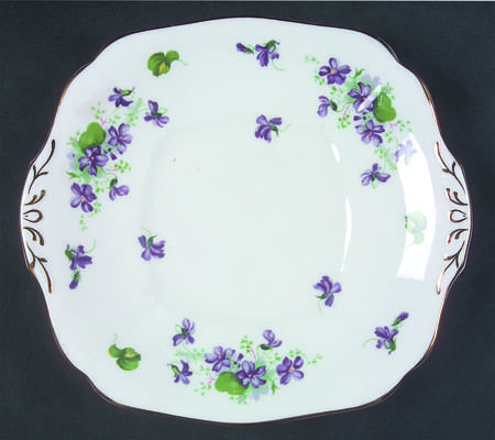 Violet Square Handled Cake Plate