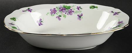 Violet 10" Oval Vegetable Bowl