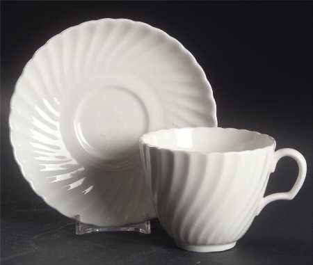 White Fife Flat Cup & Saucer Set