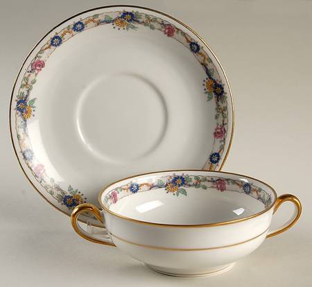 AHR1 Flat Cream Soup Bowl & Saucer Set