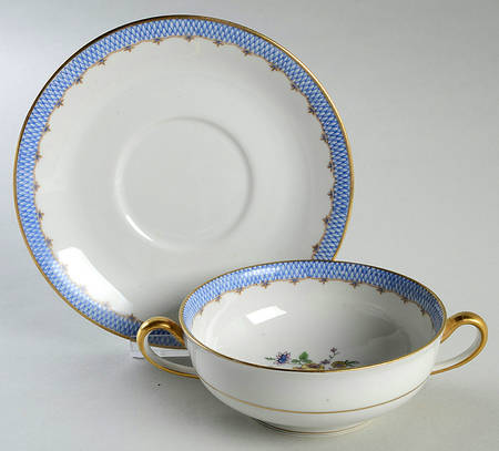 AHR93 Flat Cream Soup Bowl & Saucer Set