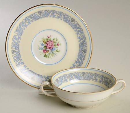 Arlesienne Flat Cream Soup Bowl & Saucer Set