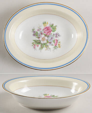 Bouquet of France 9" Oval Vegetable Bowl