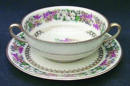 Jeanne D' Arc Flat Cream Soup Bowl & Saucer Set