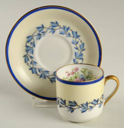 Marie Louise Flat Demitasse Cup & Saucer Set