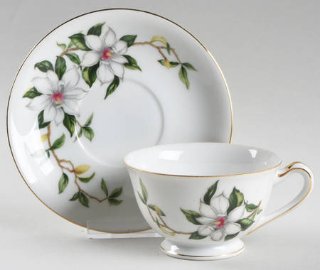 Gardenia Footed Cup & Saucer Set