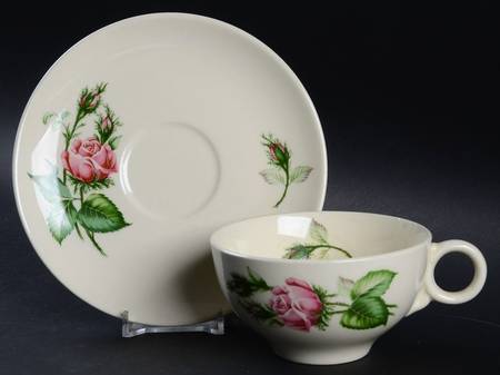 Floradora Rose Flat Cup & Saucer Set