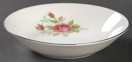 Moosrose (Platinum Trim) Fruit/Dessert (Sauce) Bowl