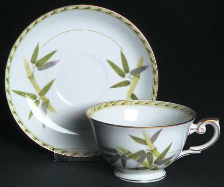 Bamboo Footed Cup & Saucer Set