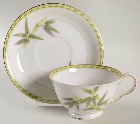 Bamboo Footed Cup & Saucer Set