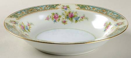 Blue Rose Rim Soup Bowl