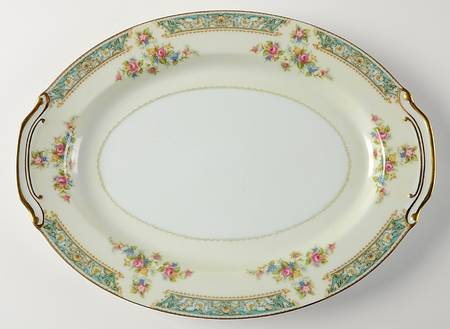 Blue Rose 14" Oval Serving Platter