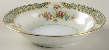 Blue Rose Rim Fruit/Dessert (Sauce) Bowl
