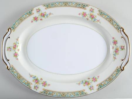 Blue Rose 16" Oval Serving Platter