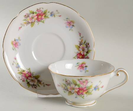 Boquet Footed Cup & Saucer Set