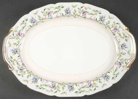 Forget Me Not 16" Oval Serving Platter