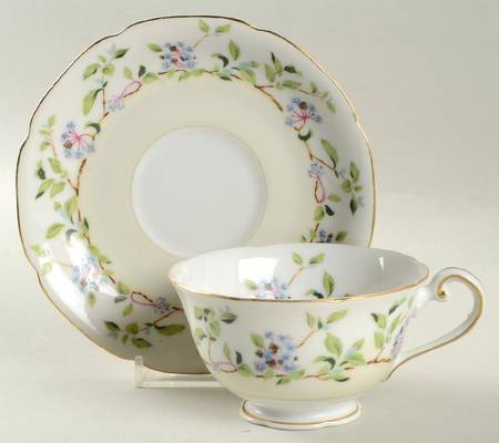 Forget Me Not Footed Cup & Saucer Set