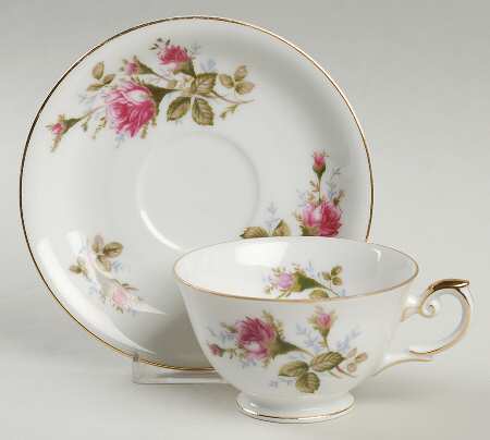 Moss Rose Footed Cup & Saucer Set