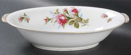 Moss Rose 10" Oval Vegetable Bowl