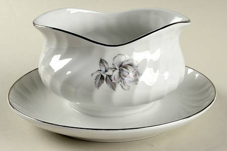 Spring Rose Gravy Boat with Attached Underplate